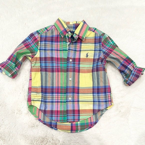 NWOT Ralph Lauren Toddler Plaid Long Sleeve Button Down Shirt size 2T - Picture 1 of 2